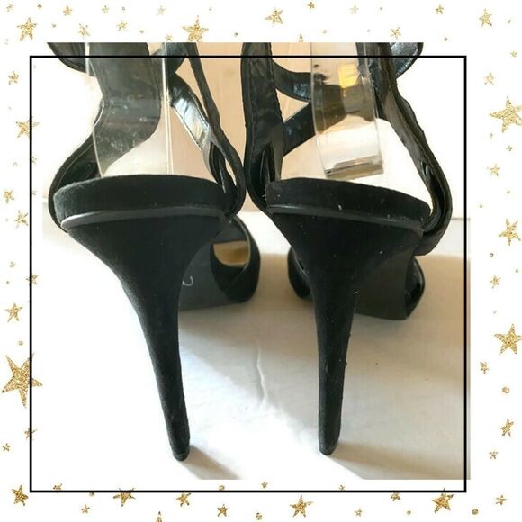 Penny Loves Kenny Black Ankle Strap Heels 10 - Picture 5 of 6